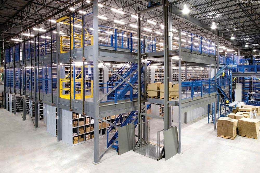 Warehouse storage mezzanine